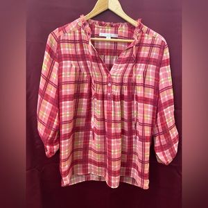 LC Lauren Conrad Flowy Blouse Adjustable Sleeves - Size Small